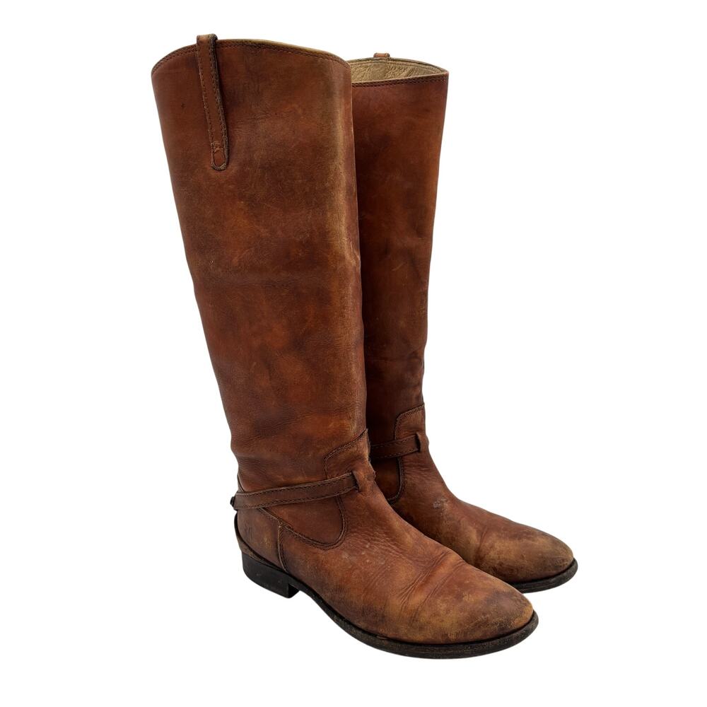 FLAW Frye Lindsay Plate Knee High Riding Boots Women's Size 6.5B Boho Indie